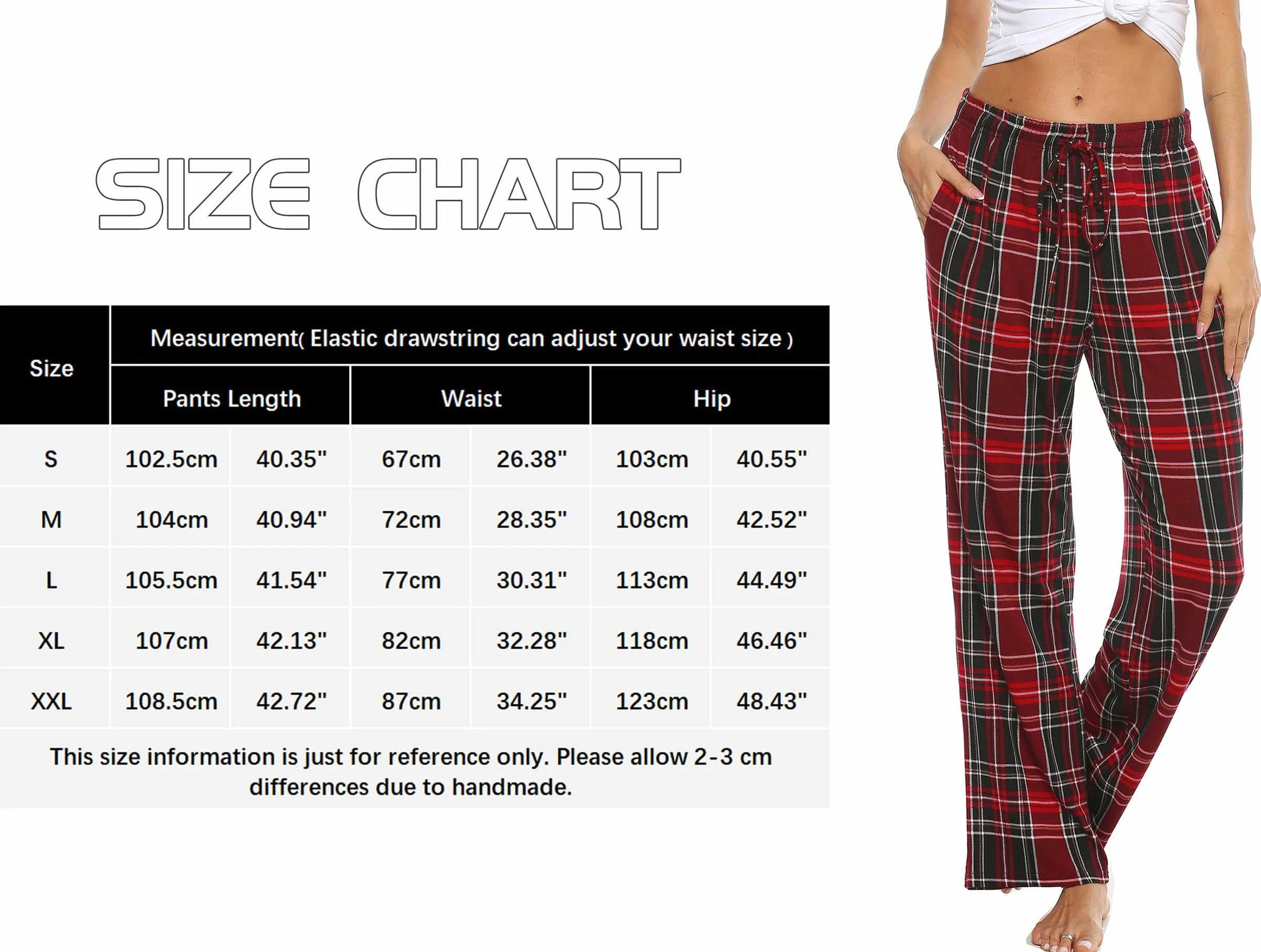 Vlazom Pantaloni Pigiama Donna Pantaloni Donna Flanella Quadri Pantaloni con Coulisse Pantaloni Casa Donna Trousers Plaid Donna