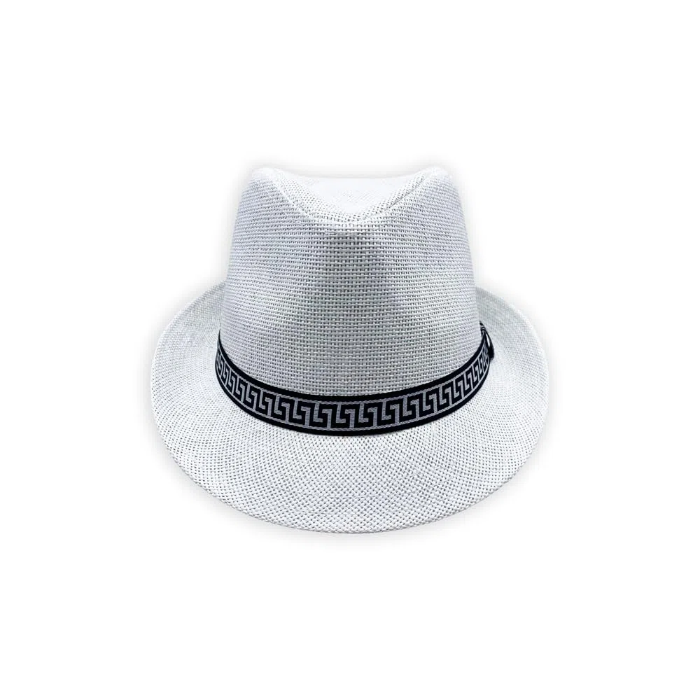 Cappello Fedora Stile Panama, Borsalino con Nastro Decorativo, Cappello Estivo Moderno, Casual.