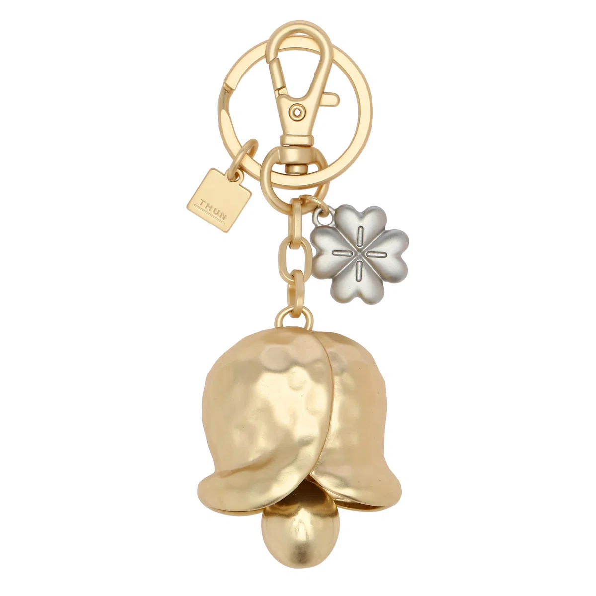 THUN - Portachiavi tulipano grande - metallo - Collezione Sempre con me - 3x8 cm