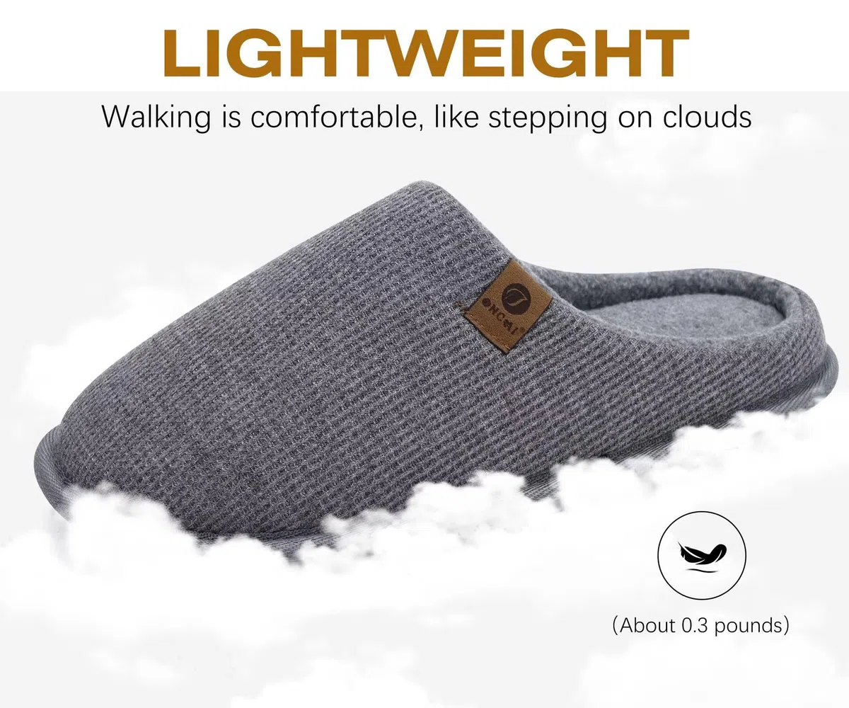 ONCAI Pantofole da Uomo Invernali Ciabatte da Casa con Memory Foam Calde Pelliccia Sintetica Cotone Scarpe Accogliente Antiscivolo Suola EU Dimensione 40-49
