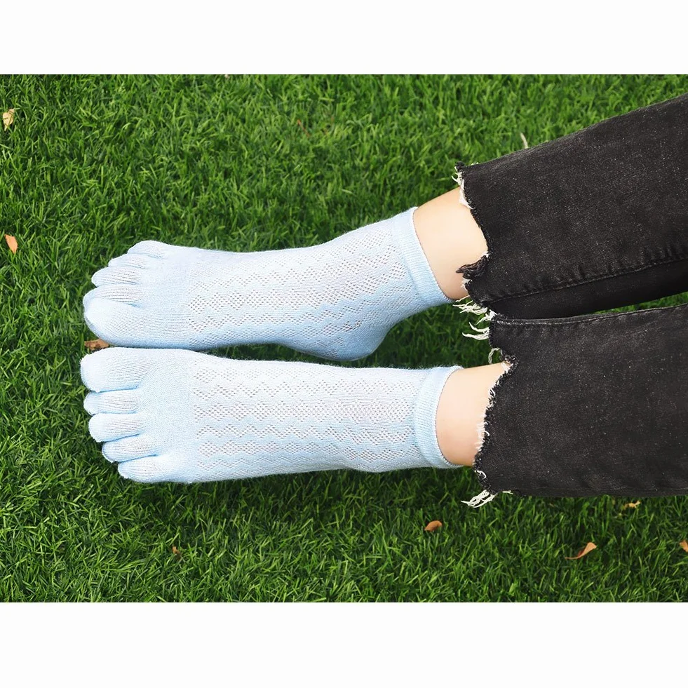 PUTUO Donna Calzini con Dita Separate, Classici Calze Sportivi Dita in Cotone da Donna, Alta Qualità, 5 paia
