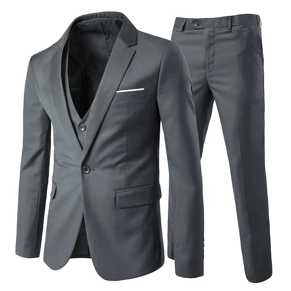 Allthemen Abito da Uomo 3 Pezzi Completo da Sposa Slim Fit Giacca a Un Bottone Formale Blazer Pantaloni Gilet