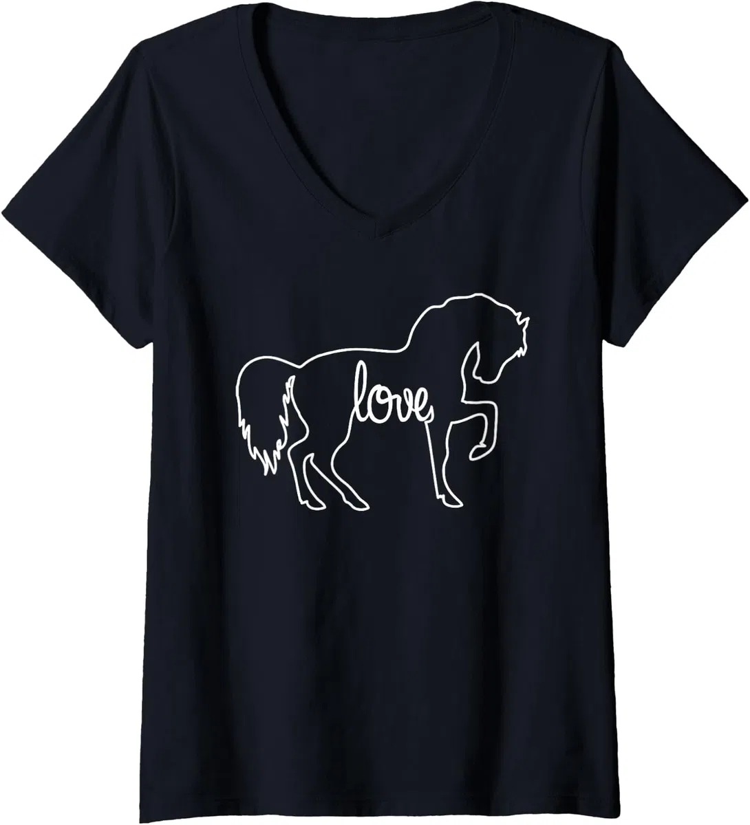 Donna Horse Love Equitazione Equitazione Cavallo equestre Maglietta con Collo a V
