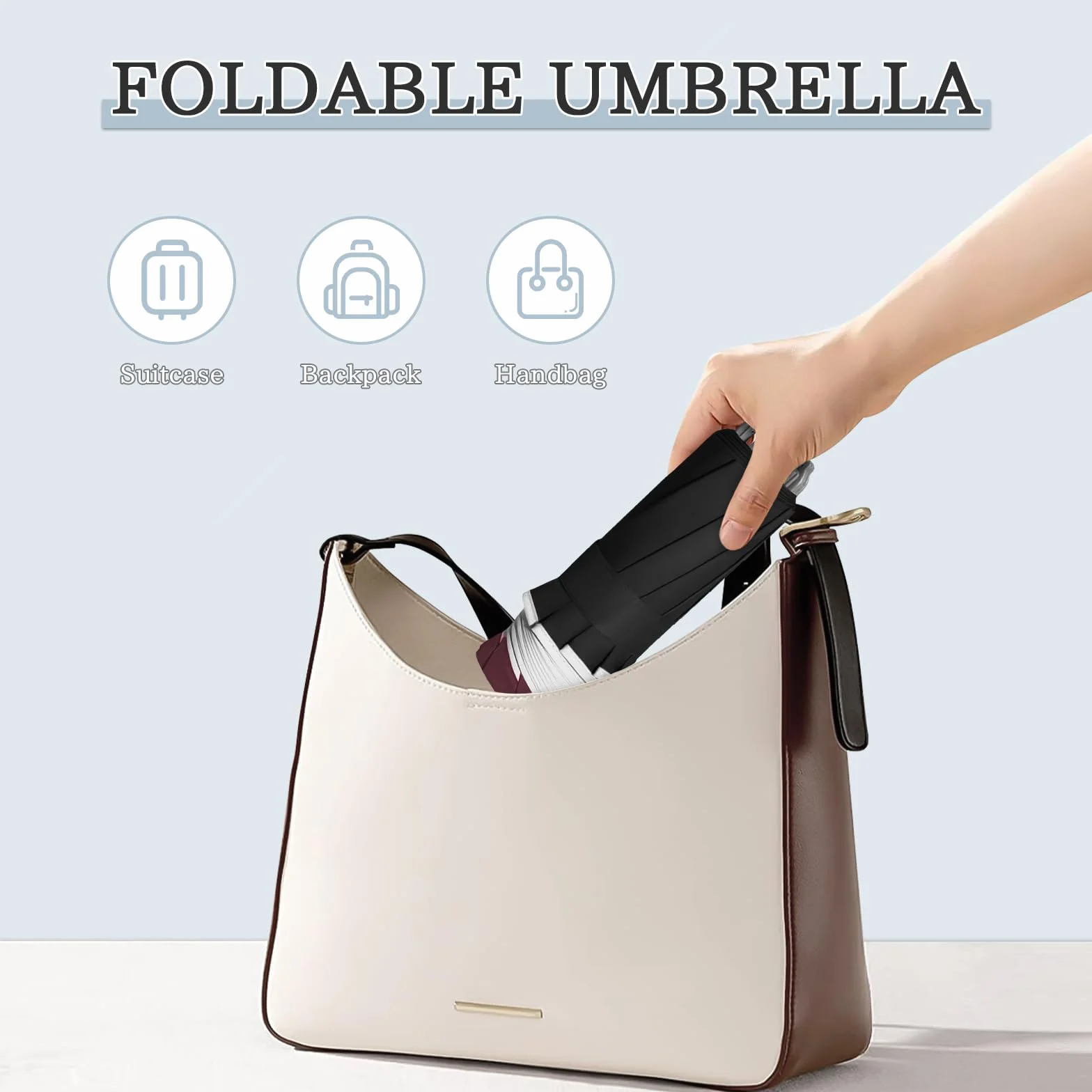 Ombrello Inverso Automatico, Ombrello Pieghevole Antivento, Ombrello Grande da Pioggia 10 Stecche Rinforzate per Uomo e Donna, Diametro 105cm