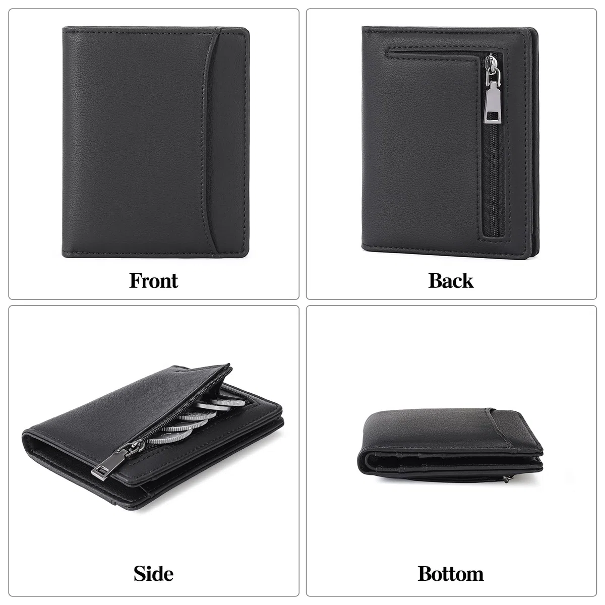 GAEKEAO Portafoglio Uomo Piccolo Portamonete con Protezione RFID slim 8 Porta Carte di Credito mini portafoglio uomo Pelle
