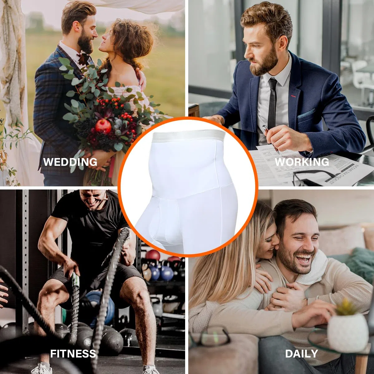 Casey Kevin Contenitivo Modellante Boxer Uomo Vita Alta Compressione Mutande Dimagranti Uomo Controllo Pancera Contenitiva Pantaloncini Sportive Shapewear
