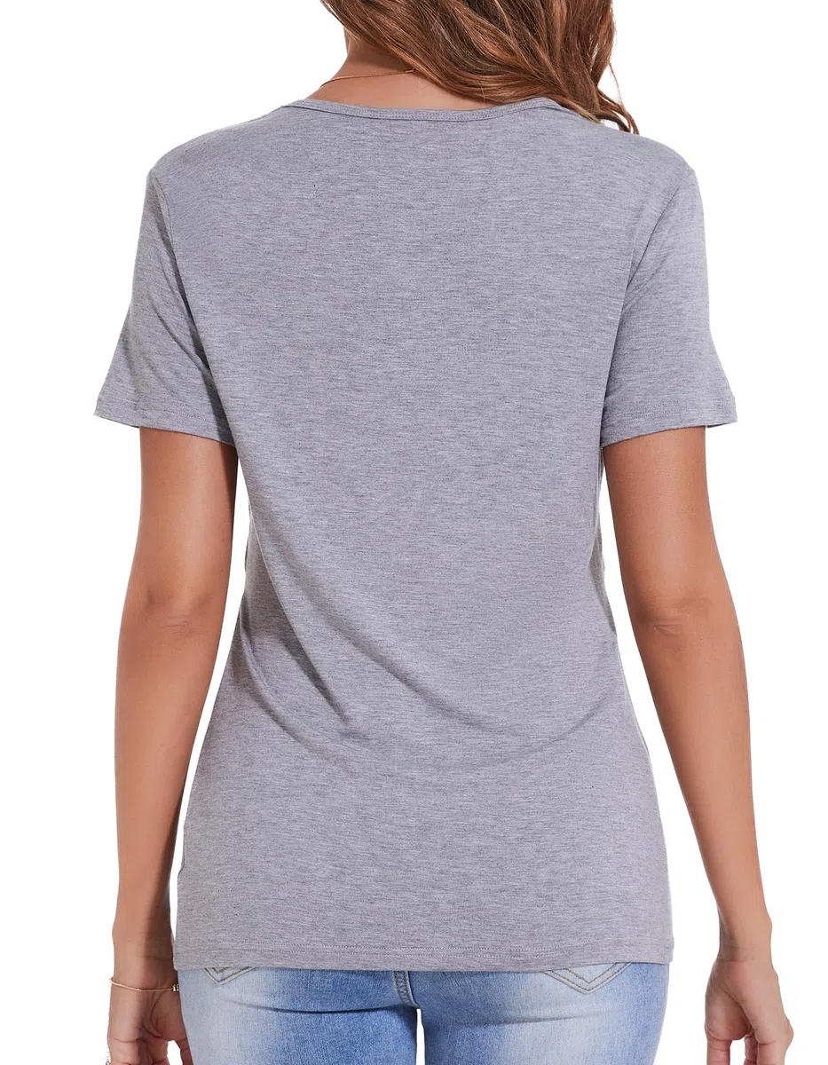 Sosolism Set da 3 Magliette da Allattamento Estate a Maniche Corte T-Shirt Casual per Gravidanza e Post-Parto per Donne