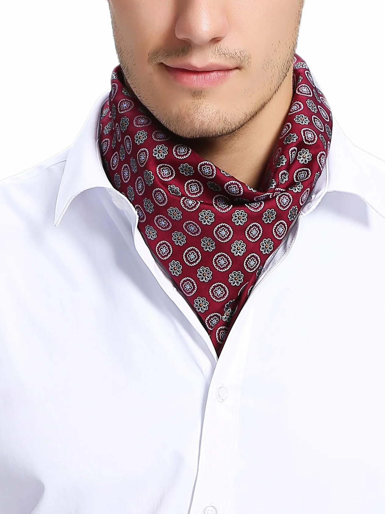 Uomo Fazzoletto Da Collo In Seta Foulard Piccolo Bandana Quadrato Estiva