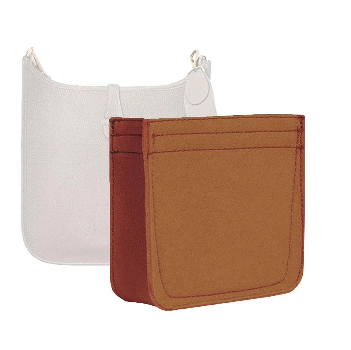 Lckaey Organizer in feltro per borsa TPM Evelyne III 16 inserti - Borsa inserto borsa-1003marrone-S