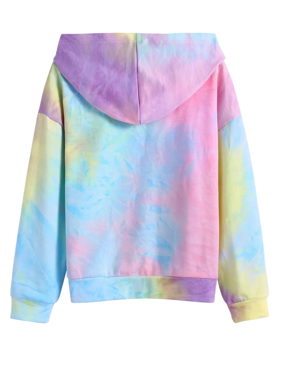 Arshiner Ragazza Felpe con Cappuccio Batik Felpa a Maniche Lunghe Moda Casual Primavera Slim Fit Felpa con Cappuccio per Ragazze