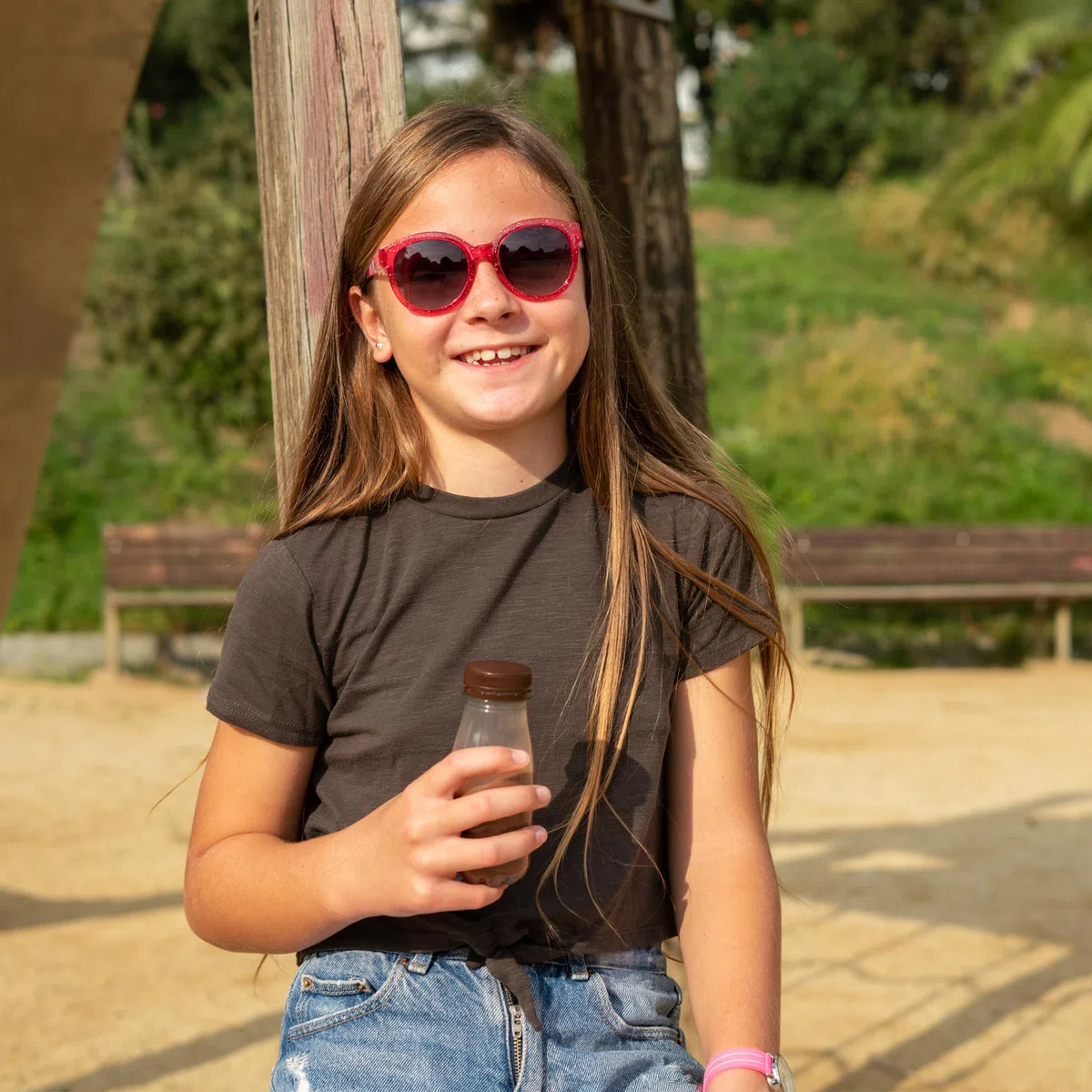 Kiddus Occhiali da Sole Bambina 6-9 Anni Bambini Polarizzati UV400 CAT3, Protezione 100% UVA UVB, Design Europeo, Leggeri per Scuola e Mare, Certificazione CE ISO REACH