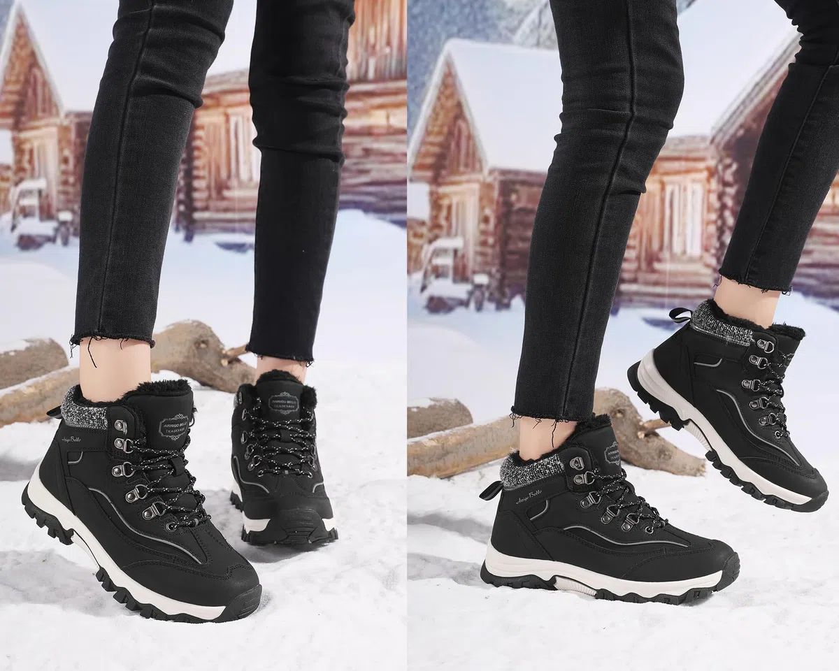 ARRIGO BELLO Donna Stivali da Neve Invernali Scarpe Allineato Pelliccia Caloroso Caviglia Piatto Stivaletti Sportive Boots Escursionismo 36-41