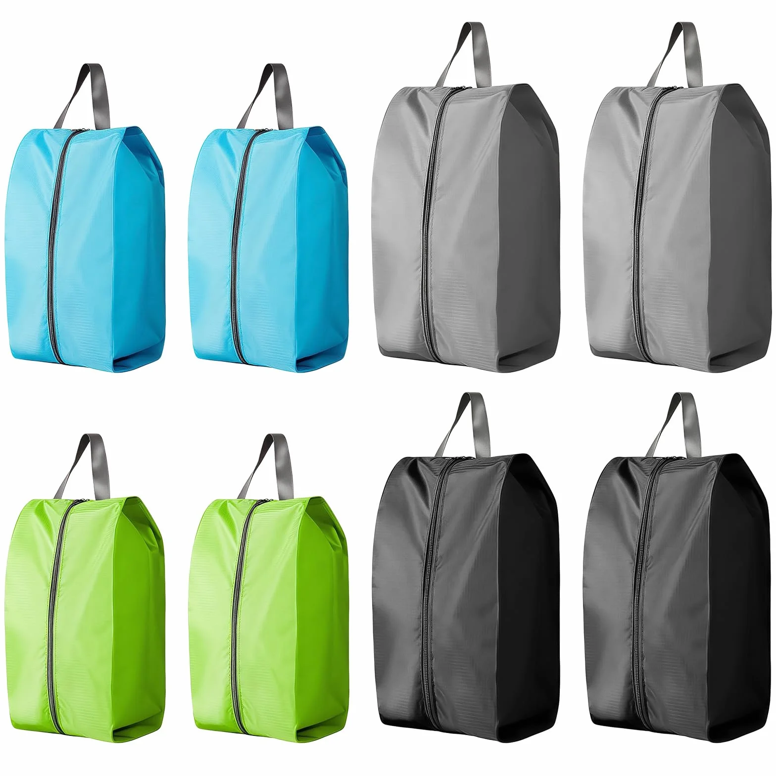 8 Pezzi Sacchetti per Scarpe da Viaggio, Borsa Porta Scarpe con Cerniera e Manico Portascarpe da Viaggio Per Scarpe,Vestiti (2 Misure)