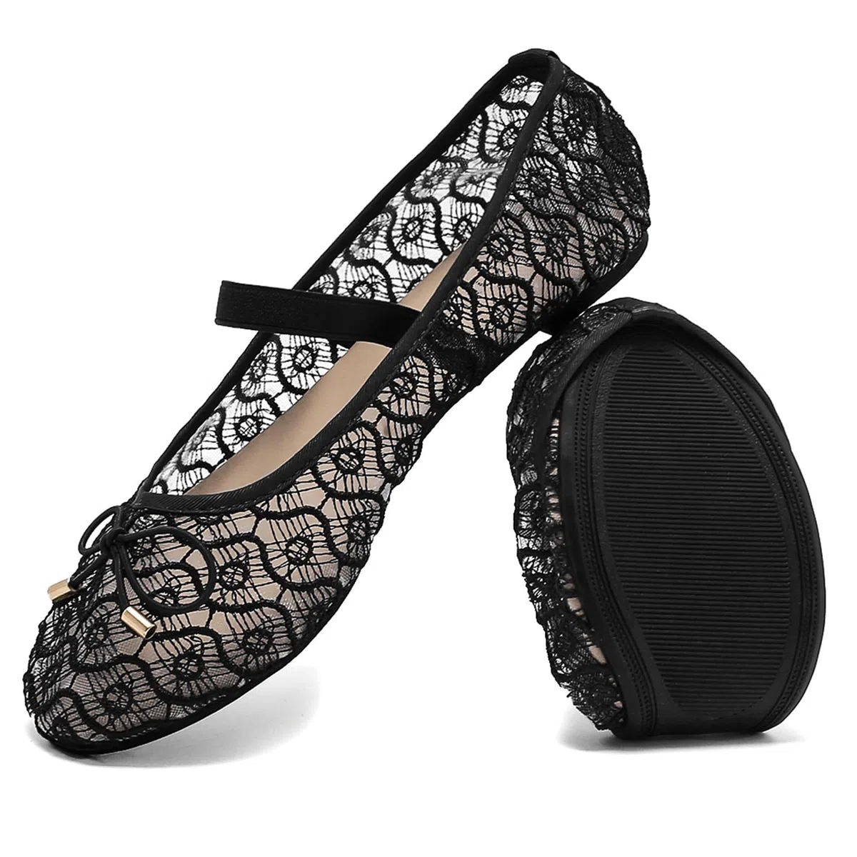 Ballerine Donna Punta Tonda – Scarpe Estive Comode e Traspiranti, Slip-On Eleganti con Fiocco