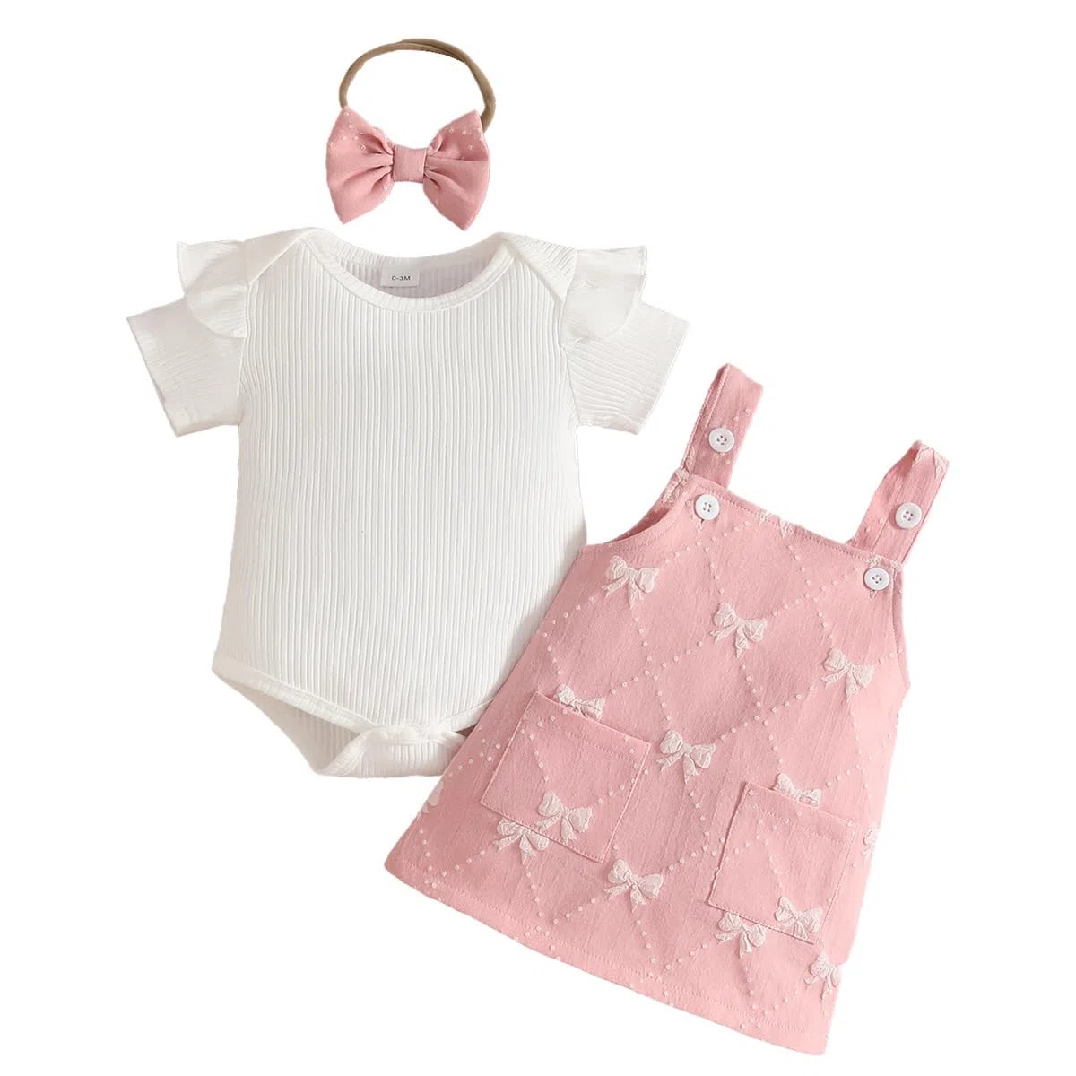 Neonata Bambina Gonne Set Estivi Manica Corta Scollo Rotondo Maglietta Top + Ricamo a Fiocco/Floreale Gonna con Bretelle Abiti 2Pcs Completo Estivo