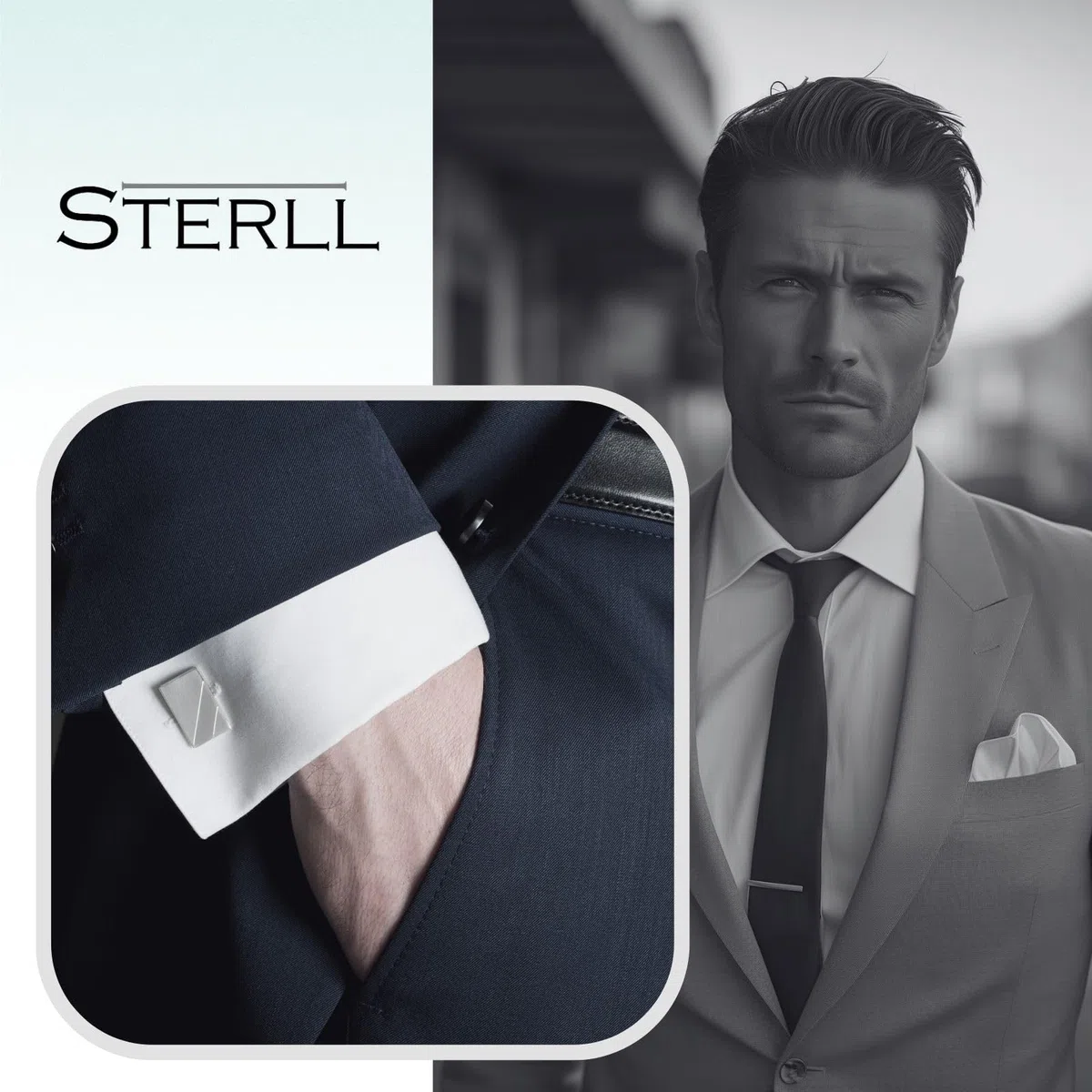 Gemelli Da Polso In Argento 925 Da Uomo Con Moderno Design Superficie