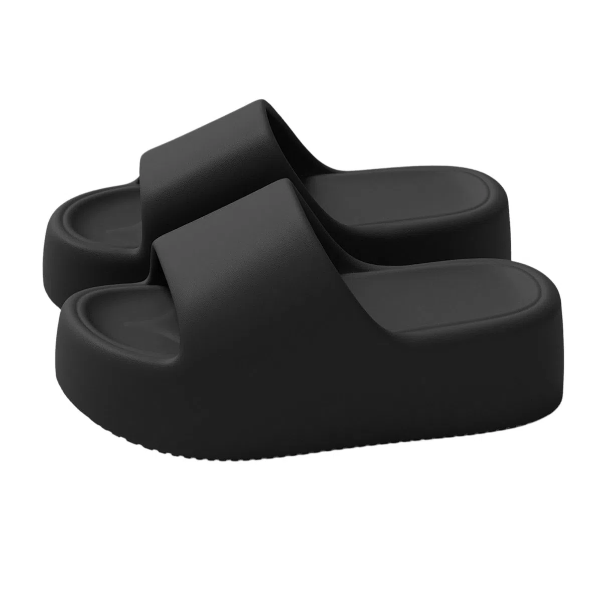 Pantofole Sandali con Plateau da 6,0 Cm Donna, Spiaggia Estivi Suola Morbida in Eva-nero-39-40