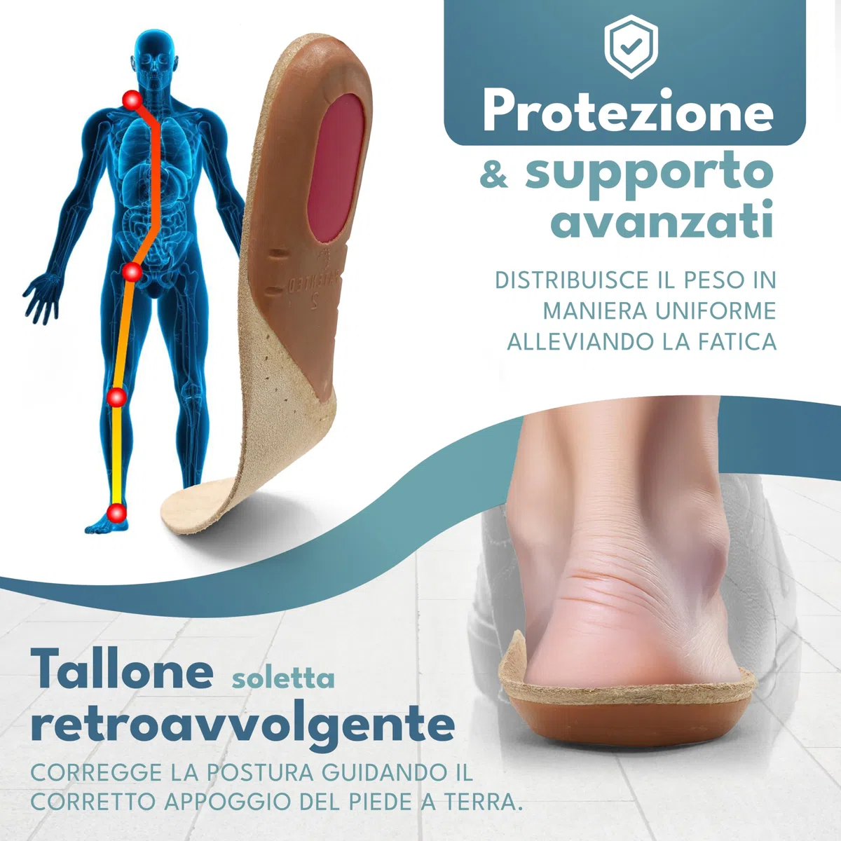 Solette Saluber Style Daily 405, ortopediche, Tecnologia Poron+ Ammortizzante, Solette Scarpe ad Azione Traspirante Antiodore, Uomo e Donna, Assorbono Shock (42)