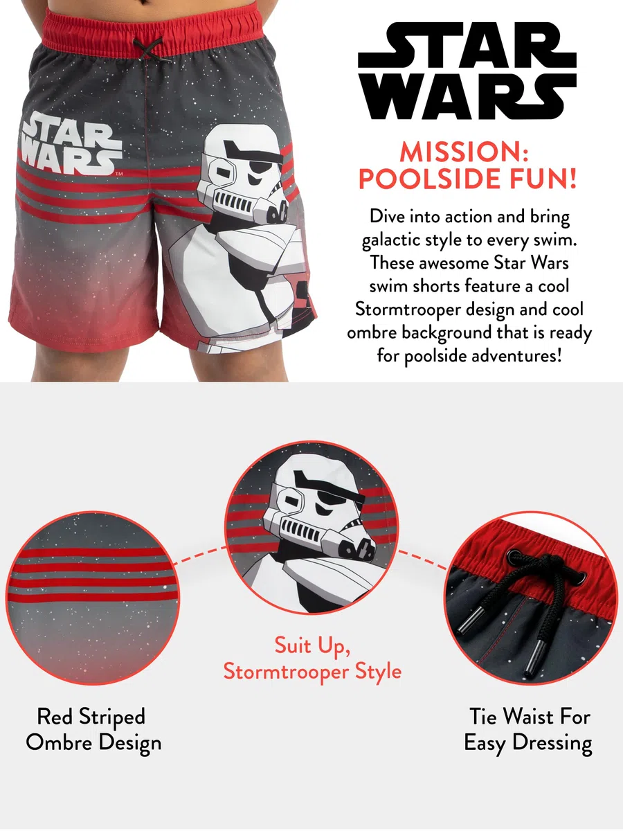 Star Wars Costume Mare Bambino, Costume Stormtrooper Bambino, Costumi da Bagno Ragazzo