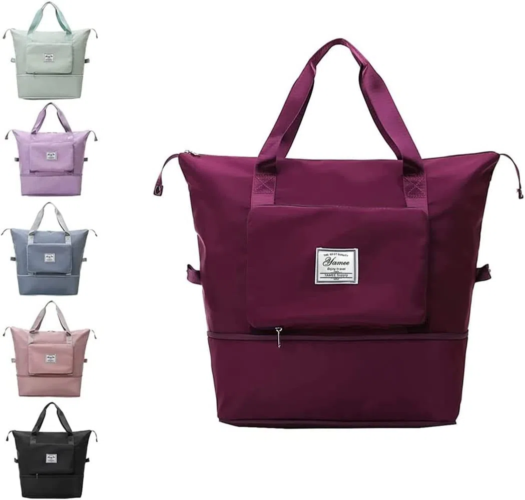 YAMEE Borsa da Viaggio Donna Uomo Regolabile Borsa Sportiva Leggera e Pieghevole Borsa Weekend Grande Borsa Tote Pieghevole Bagaglio Da Indossare Grande Capacità Resistente all'acqua