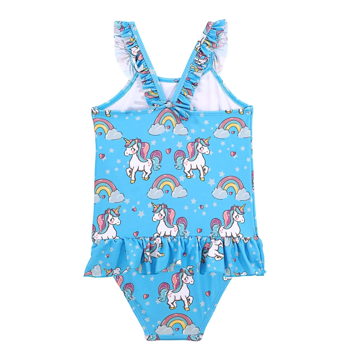 Costume Intero per Bambina Costume da Bagno Bimba Carino con Volant Costume Piscina per Vacanze Estive ad Asciugatura Rapida per 2~7 Anni