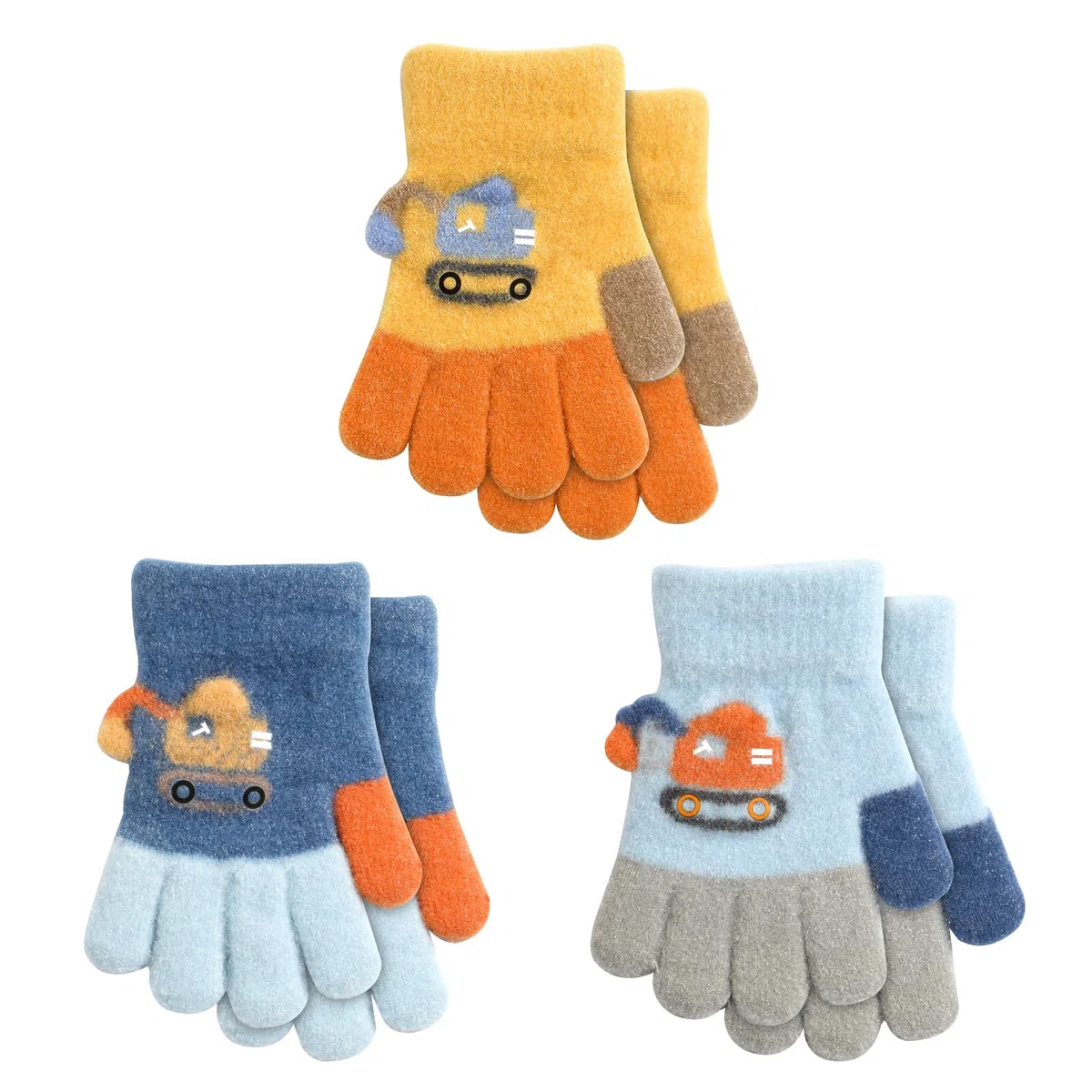 QKURT 3 Paia Guanti Magici per Bambini, Guanti Invernali in Maglia Guanti per Bambini Elastici Guanti Termici con Dita Intere Guanti Natalizi di Compleanno per Ragazze Ragazzi da 1 a 5 Anni