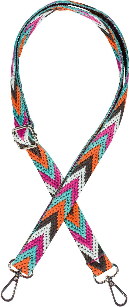 styleBREAKER Tracolla della borsa stretta regolabile con motivo colorato a zig-zag, tracolla della borsa intercambiabile, unisex 02013023