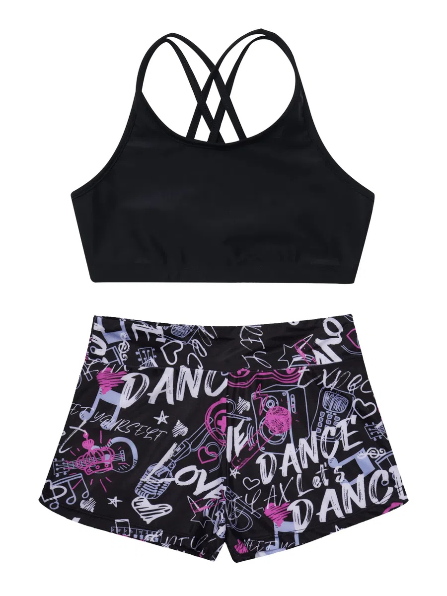 Ragazza Costume da Bagno Tre Pezzi Canotta Top con Pantacini Mutande Bikini Tankini Estivi Costumi Mare Piscina Spiaggia 7-16 Anni