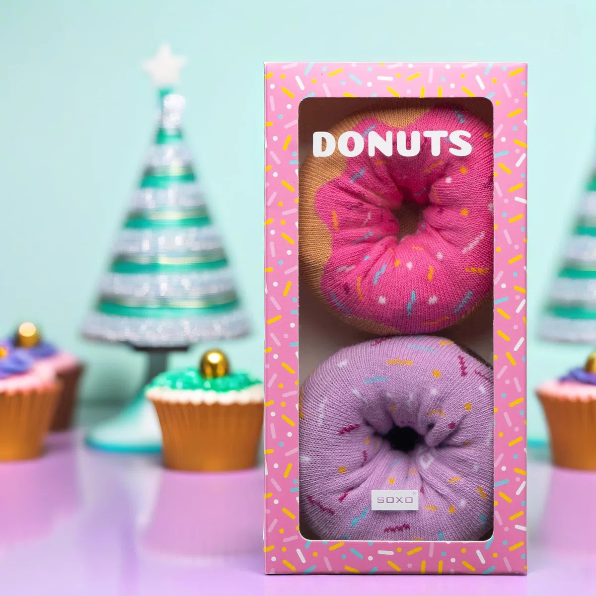 soxo Donut Calzini Donna Cotone Idee Regalo Donna Compleanno Calze Amica Regali 35-40 1-4 Paia