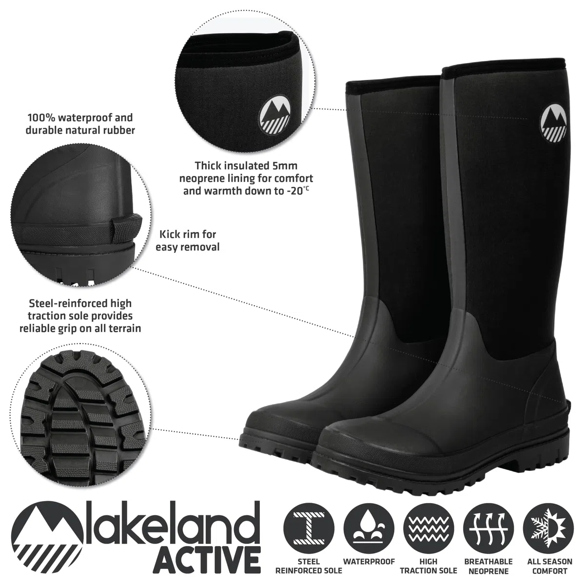 Lakeland Active Rydal Stivali in Gomma e Neoprene da Donna