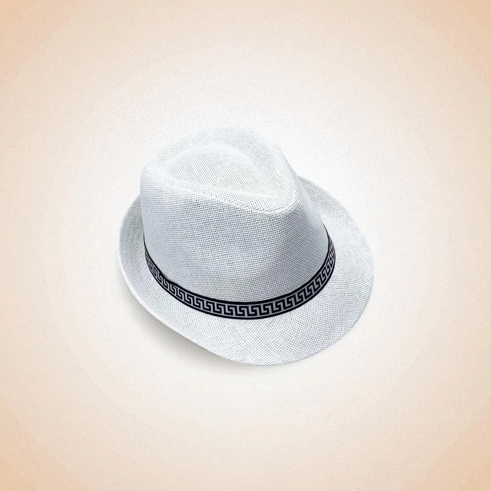 Cappello Fedora Stile Panama, Borsalino con Nastro Decorativo, Cappello Estivo Moderno, Casual.