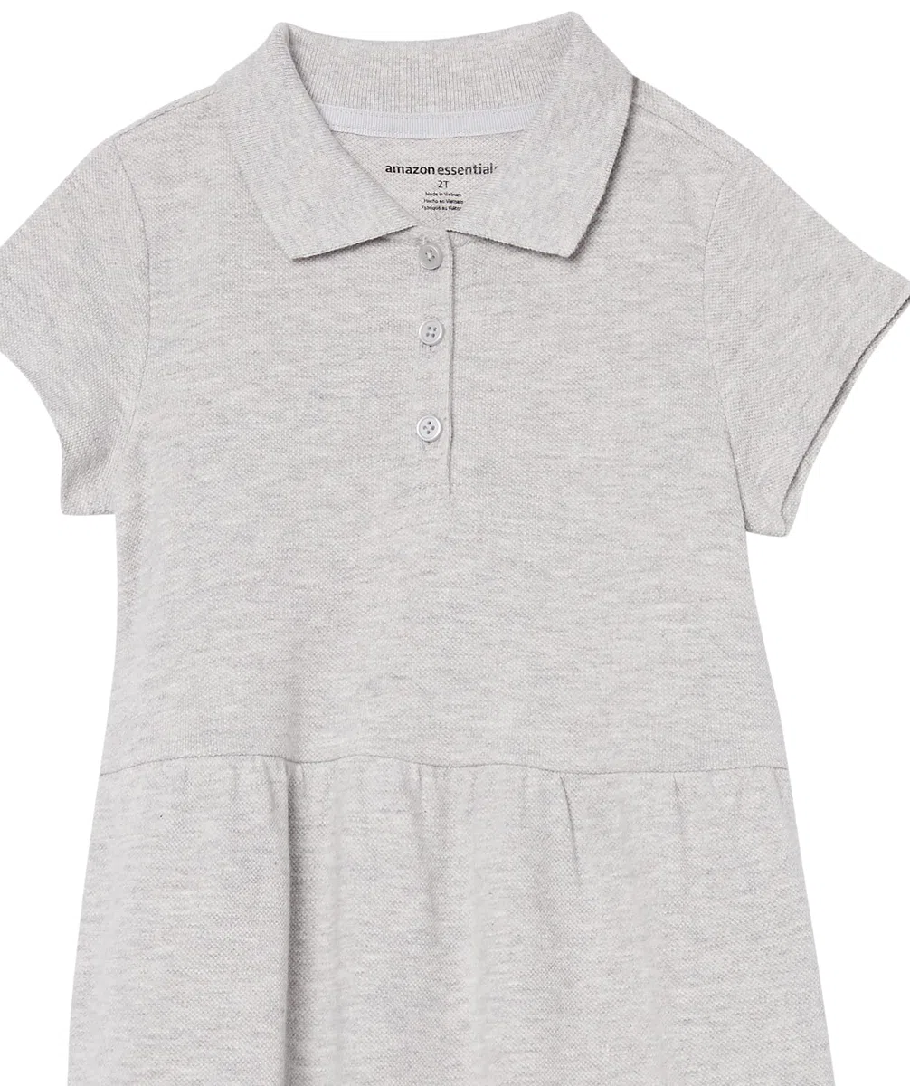 Amazon Essentials Vestito Polo in piqué a Maniche Corte Bambine e Ragazze, Confezioni Multiple