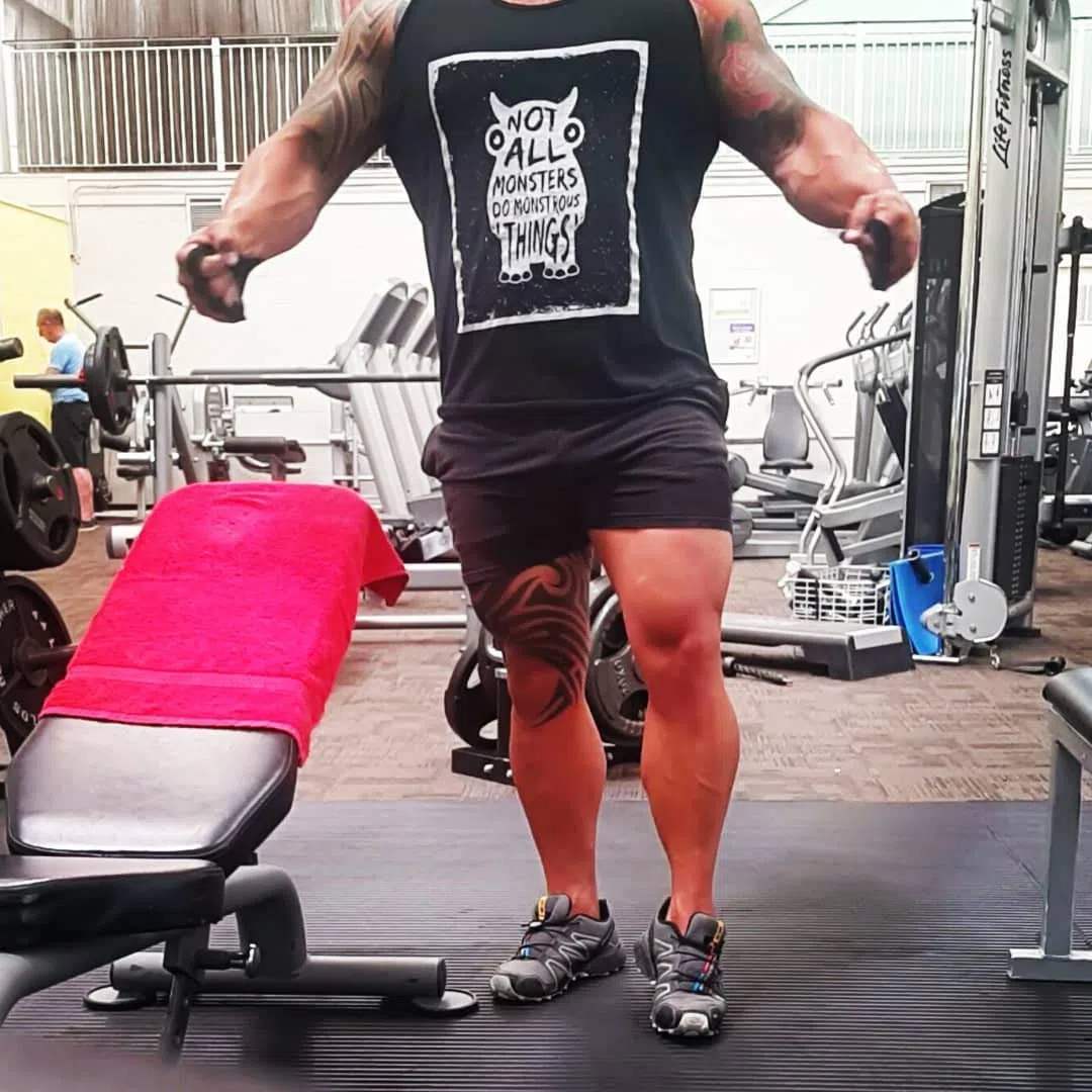 Uomo Bodybuilding Pantaloncini Fitness Corsa Corti Shorts Palestra Corti Cotone 5 "Inseam