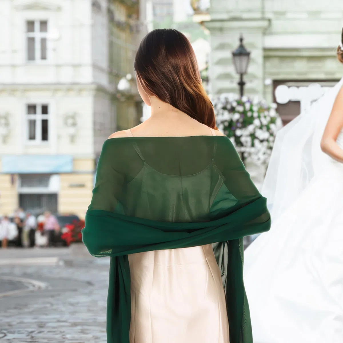 Scialli e Involucri Pashmina – Scialle Elegante Donna per Cerimonia, Chiffon Sciarpa da Sera per Matrimonio Donna