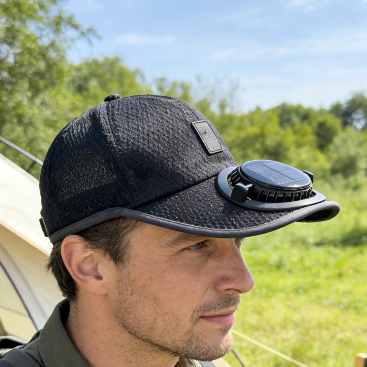 Cappello con Ventola | 3 modalità di Raffreddamento, Maglia Traspirante Ricaricabile | Cappello con Ventole Alimentazione Solare - per Spiaggia, Picnic, Campeggio, Escursioni, Ciclismo, Passeggiate