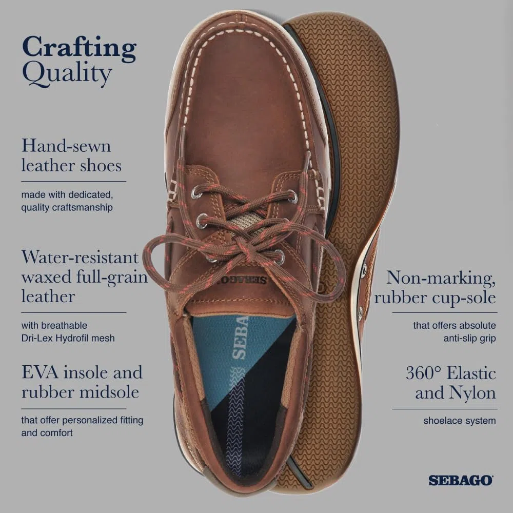Sebago Triton Three Eye FGL, Scarpe da Barca Uomo