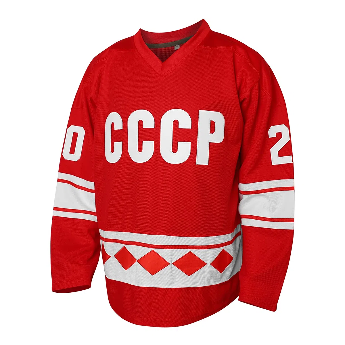 Vladislav Tretiak #20 Sergei Makarov #24 CCCP 1980 URSS CCCP Russo Hockey Jersey Rosso