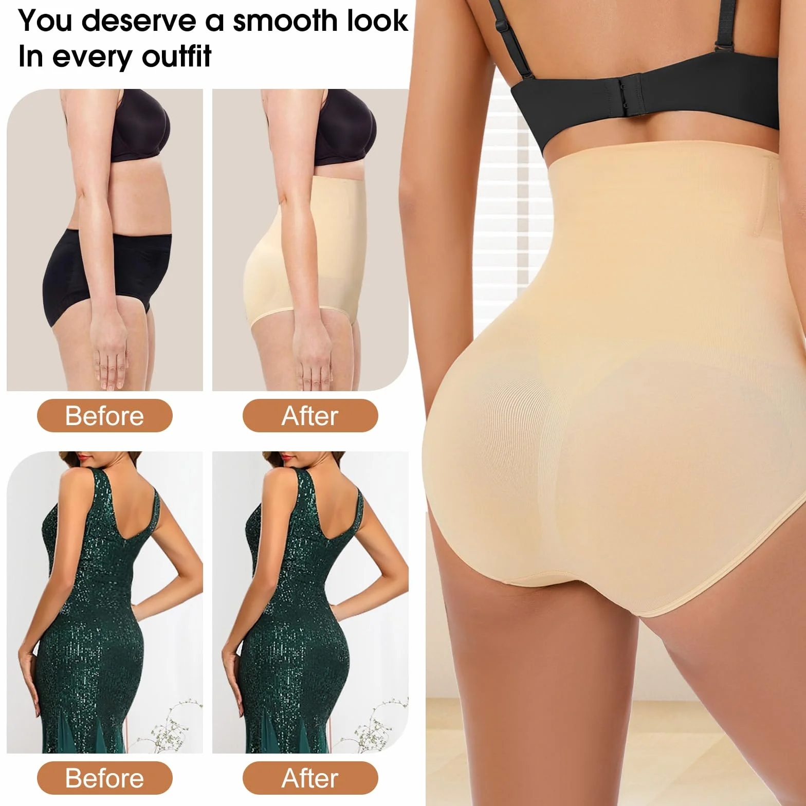 Tuopuda Guaina Contenitiva Donna Mutande Contenitive Pancia Piatta Vita Alta Intimo Contenitivo Modellante Slip Dimagrante Shapewear Senza Cuciture