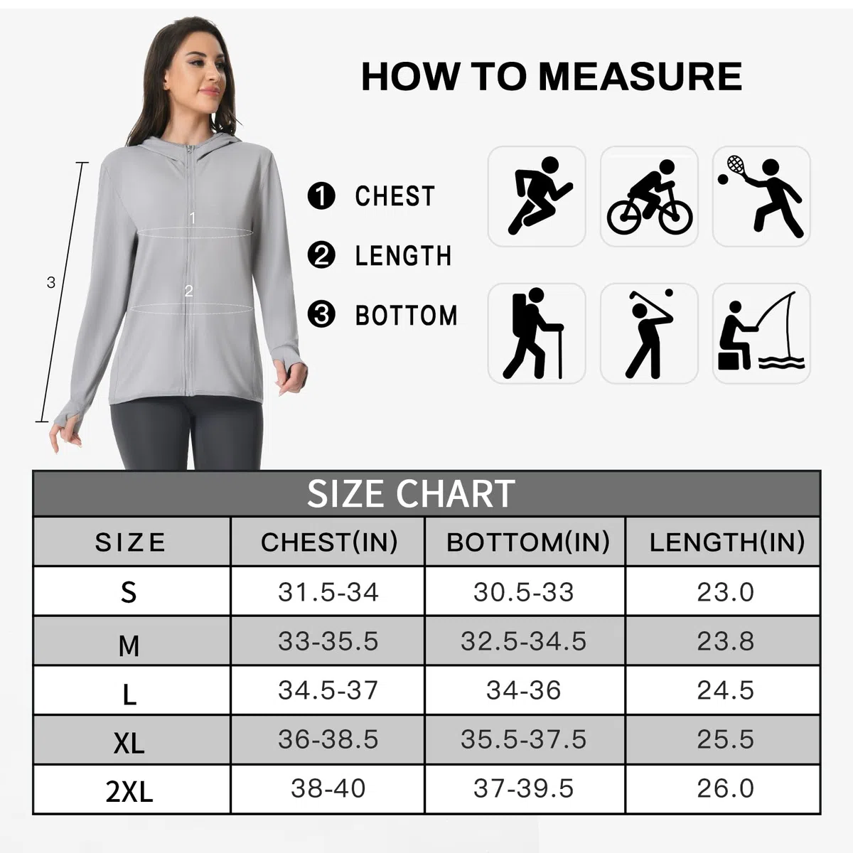 Felpa Donna con Zip e Cappuccio, Protezione Solare UV UPF50+, Manica Lunga Giacca Sportiva Leggera Sun Hoodie con Tasche