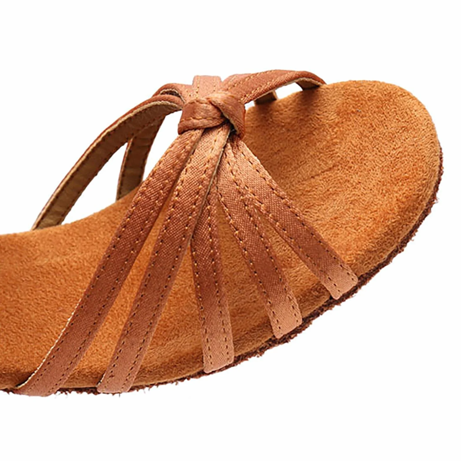 Generico Donna Bambina Scarpe da Ballo Latino/Sala/Liscio Danza Moderna Americano Ragazza Latino morbide e comode Scarpa da Ballo di Moda per Bambina con Tacco Alto 4cm Marrone