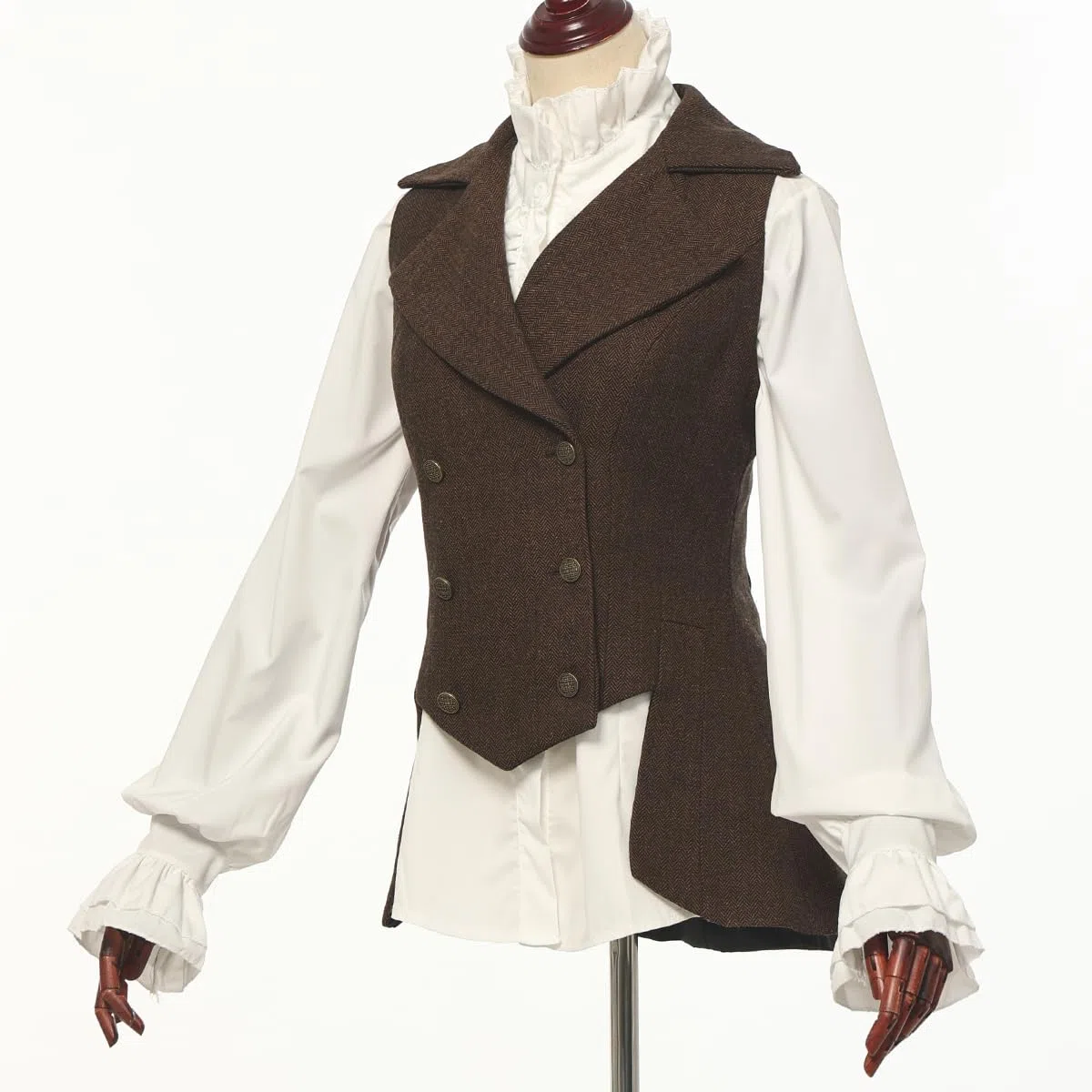 Gilet vittoriano da donna, stile anni '20, stile rinascimentale, in tweed, stile gotico, steampunk, giacca top