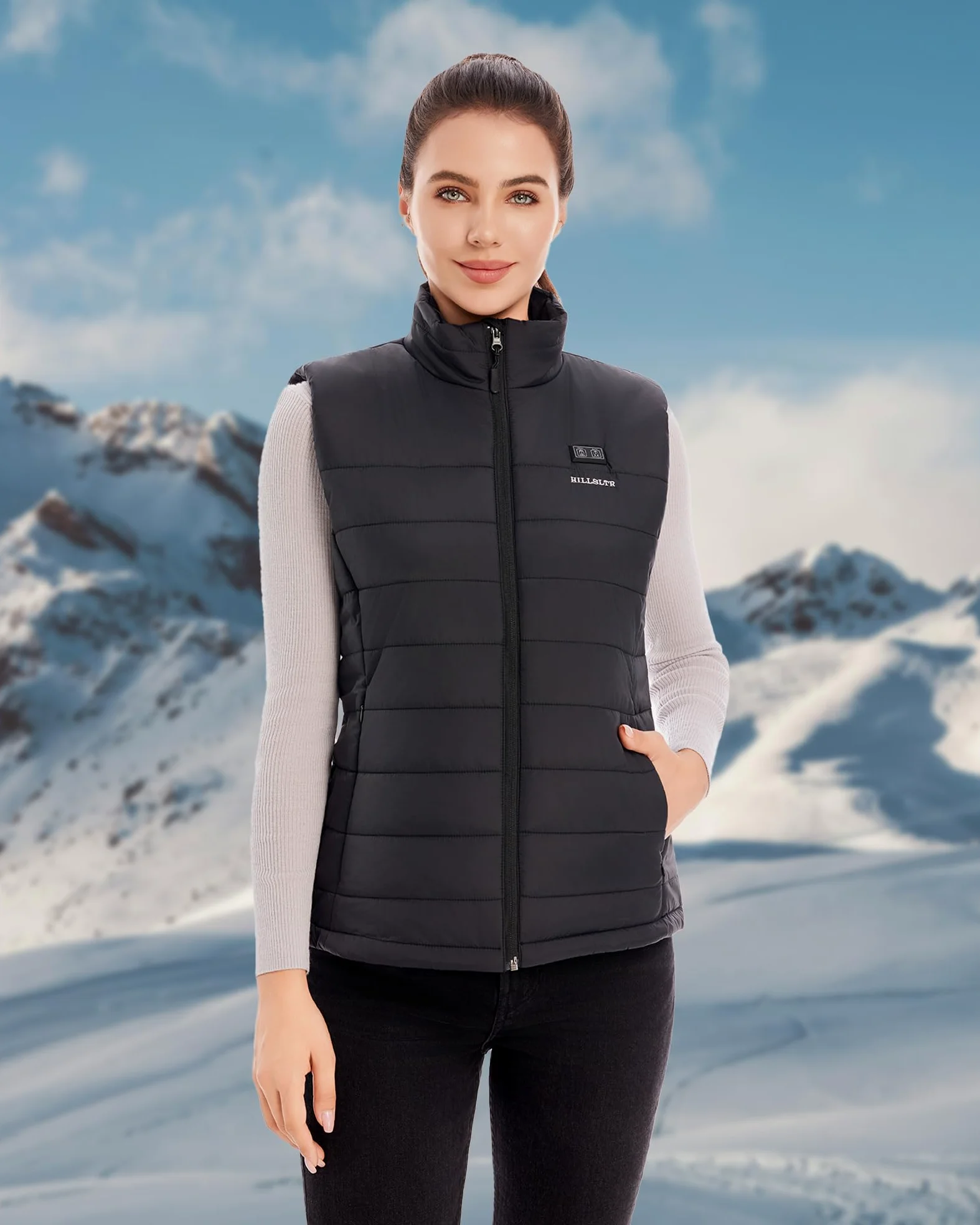 Gilet Riscaldato Donna con Batteria 7.4V 18400mAh – Gilet Termico Elettrico Lavabile, 8 Zone Riscaldanti, Leggero per Outdoor Invernale