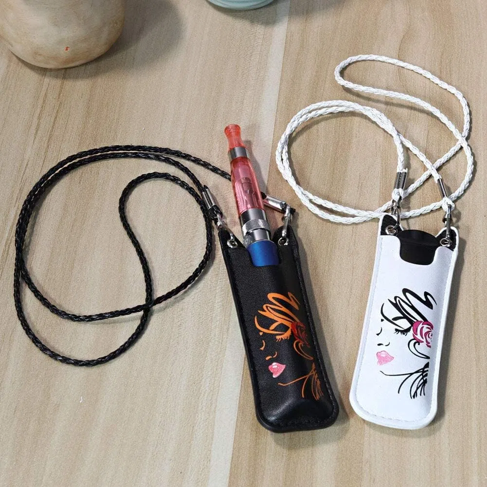 2pcs PU sacchetto con cordino può trasportare Vari Vape, Vape Caso Pouch, sacchetto di sigaretta elettronica sacchetto (White + Black)