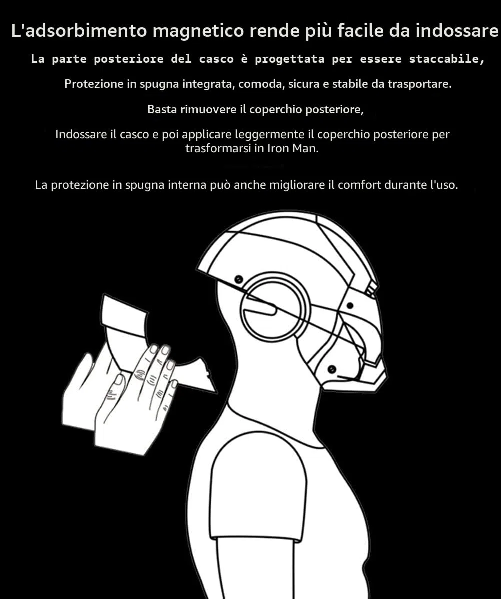 Iron Man Casco 1: 1,MK5 Portatile Elettrico Apertura e Chiusura Maschere Complete per Halloween Compleanno Regalo di Compleanno Prop BGGNG con Voce Saluto Touch Controllo, A, Size