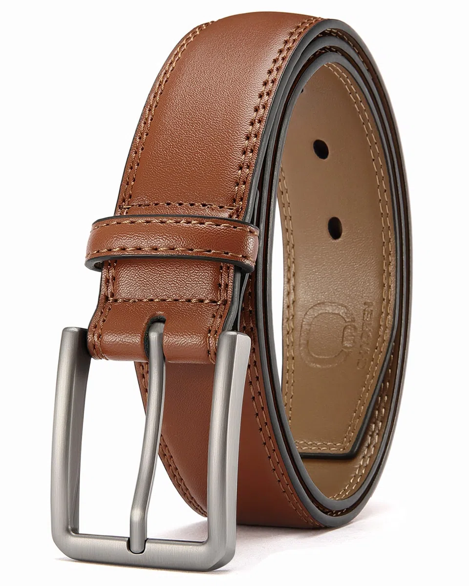 CHAOREN Cintura Uomo Pelle, Cinture da Uomo Nera Marrone 35mm, Perfette per Elegante Business e Jeans Casual