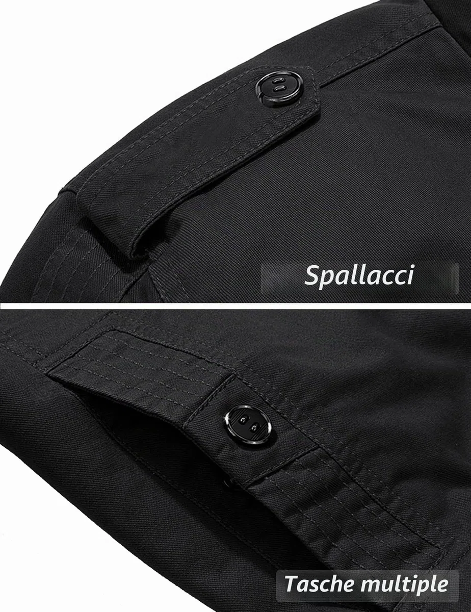 TACVASEN Uomo Giacca Militare Invernale Jacket Casual Interno in Pile Caldo collo in Piedi