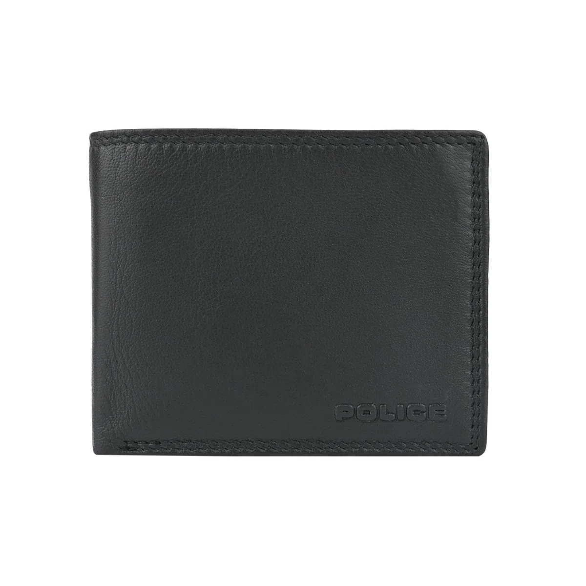 Police Portafoglio Uomo, Bifold Sottile Vera Pelle Nero con Portamonete RFID, Scatola Regalo