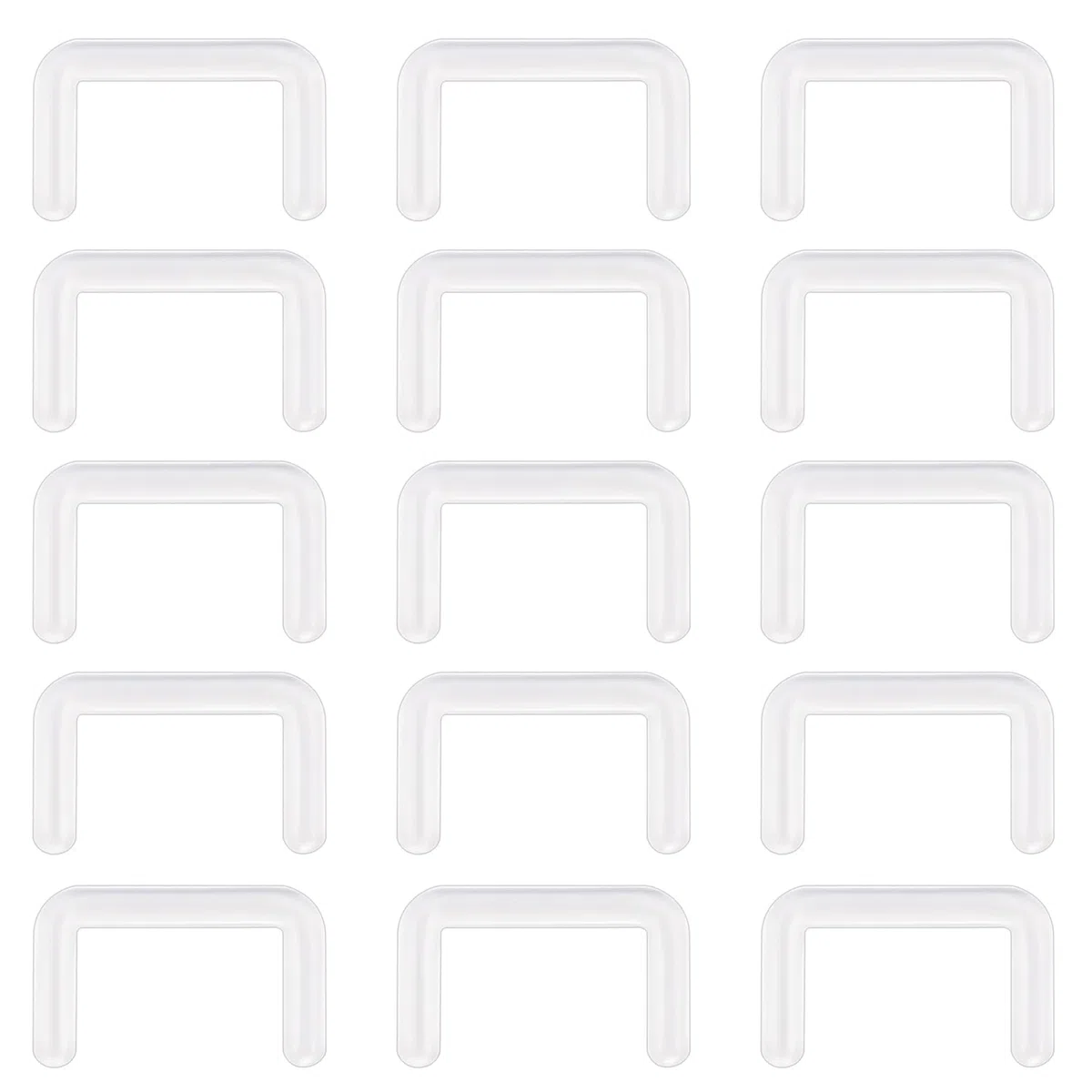 ZS 15 Pezzi Plastica Naso Septum Anello Distanziatore per Chirurgia Lavoro, 14G 16G Trasparente Flexible Bioflex Septum Retainer Nascosto Gioielli per Piercing