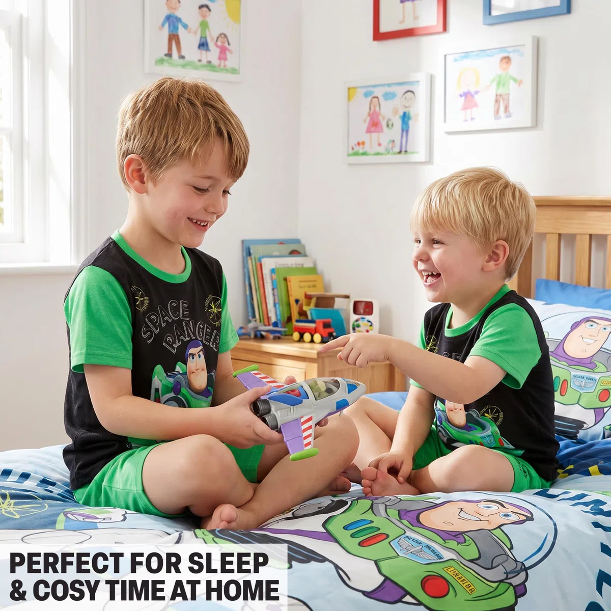 Get Trend Disney Lightning McQueen | Buzz Lightyear | Bluey Pigiama Bambino, 2 Pacco Pigiami Estivi Bambini Manica Corta, Idee Regalo Ragazzo