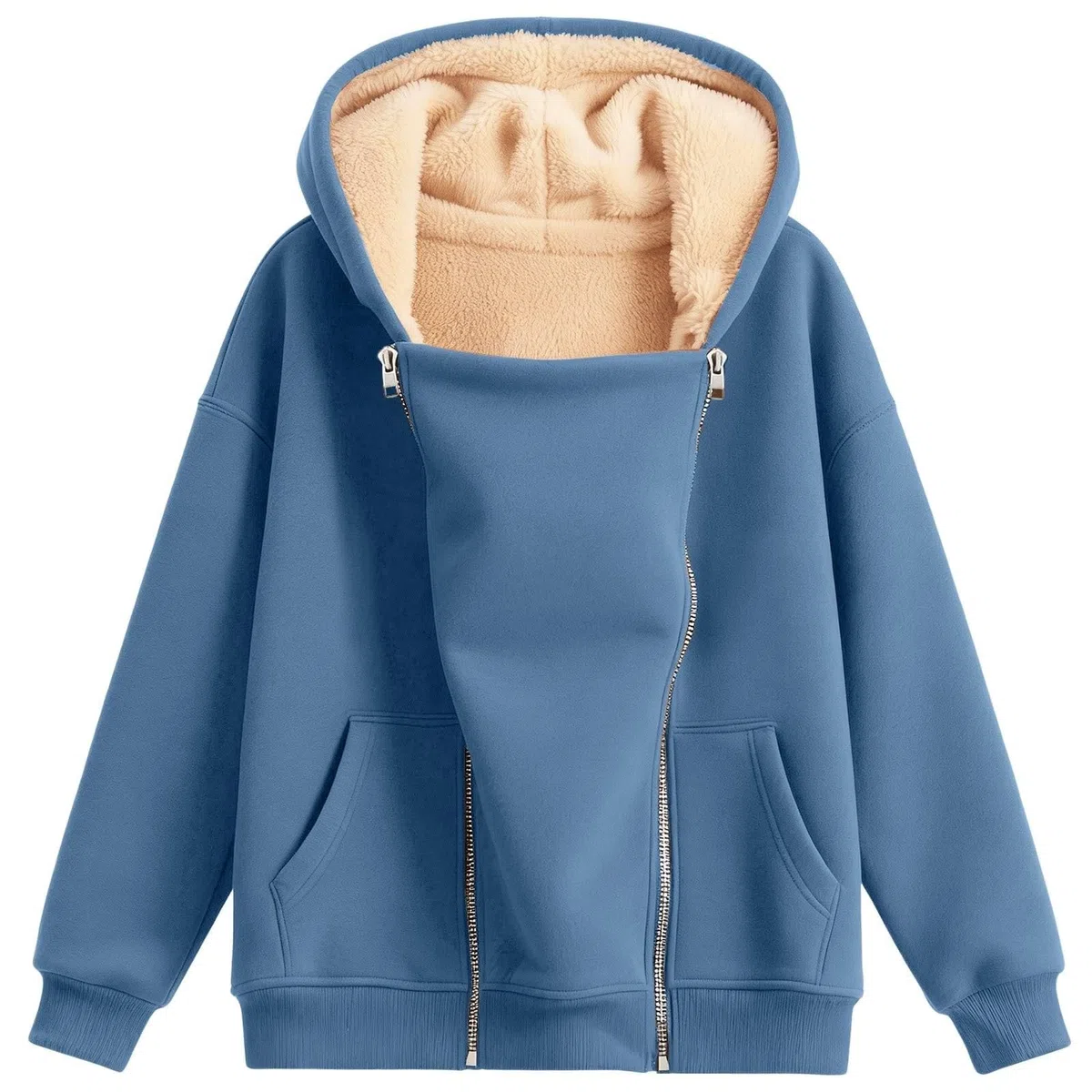 Hanraz Giacca premaman invernale con inserto per neonato, calda e morbida, giacca 2 in 1, in tinta unita, elegante cappotto premaman per donne incinte